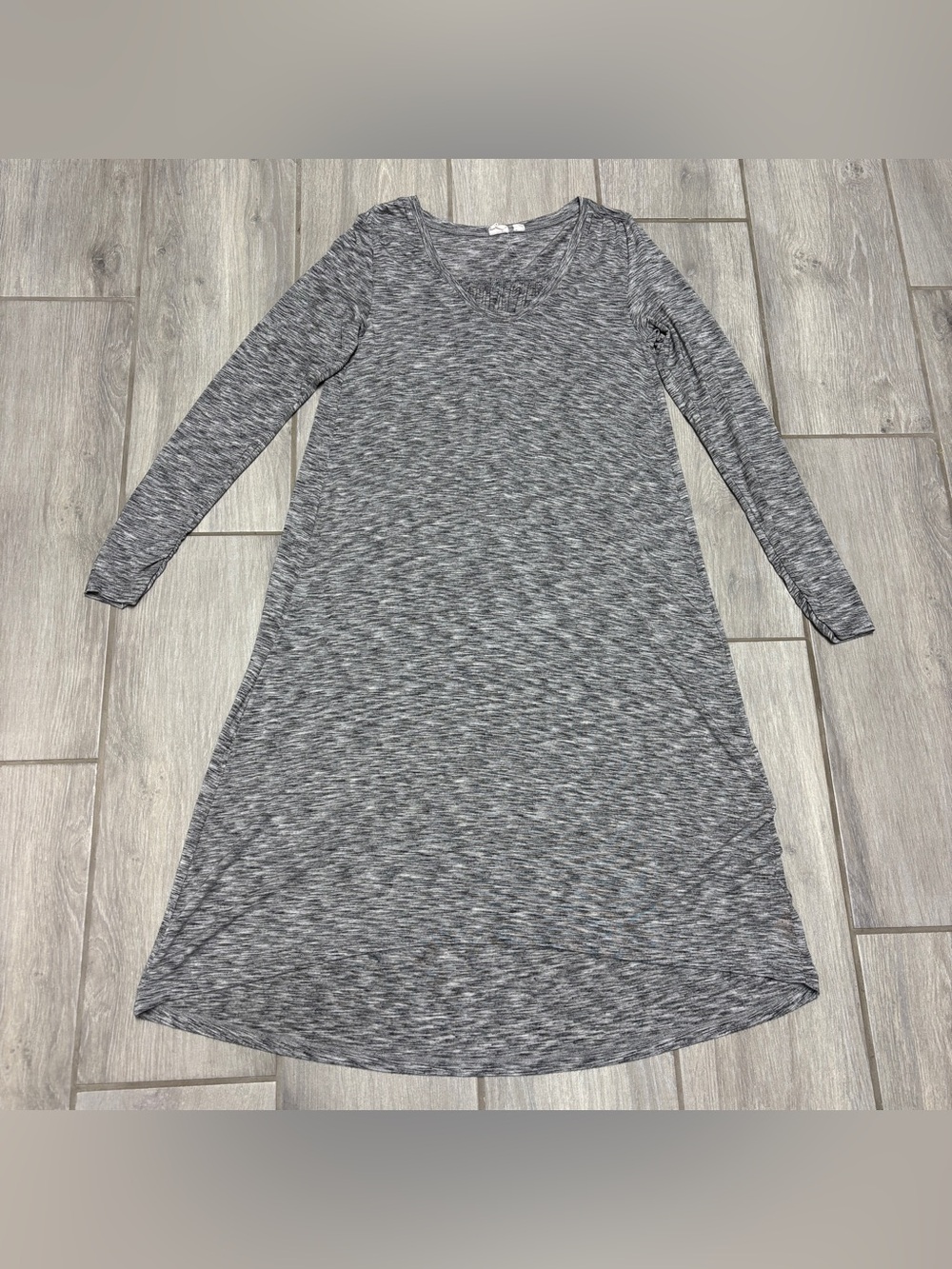 Gap Heather Gray High Low Long Sleeve Midi Dress XS